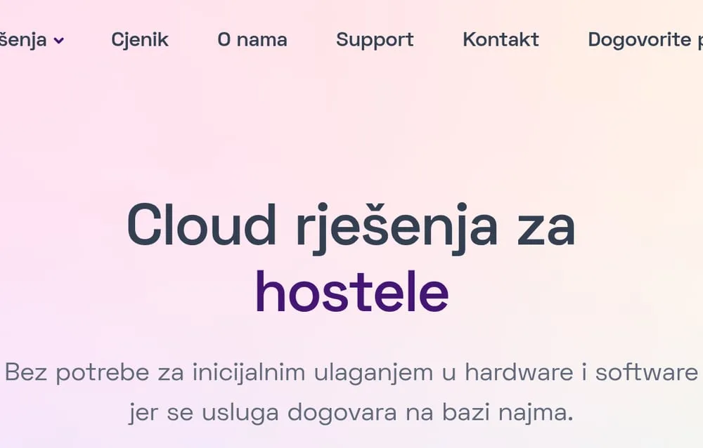 Hotel's Touch — web stranica cloud platforme za hotele